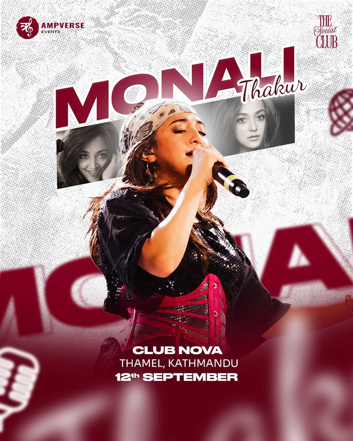 Monali Thakur live at Club Nova event poster