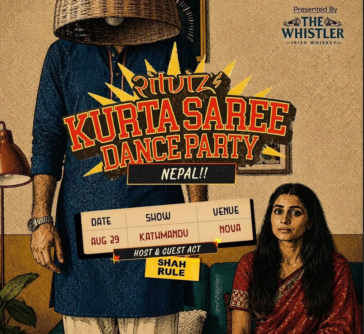 Ritviz Kurta Saree Dance Party Nepal event poster